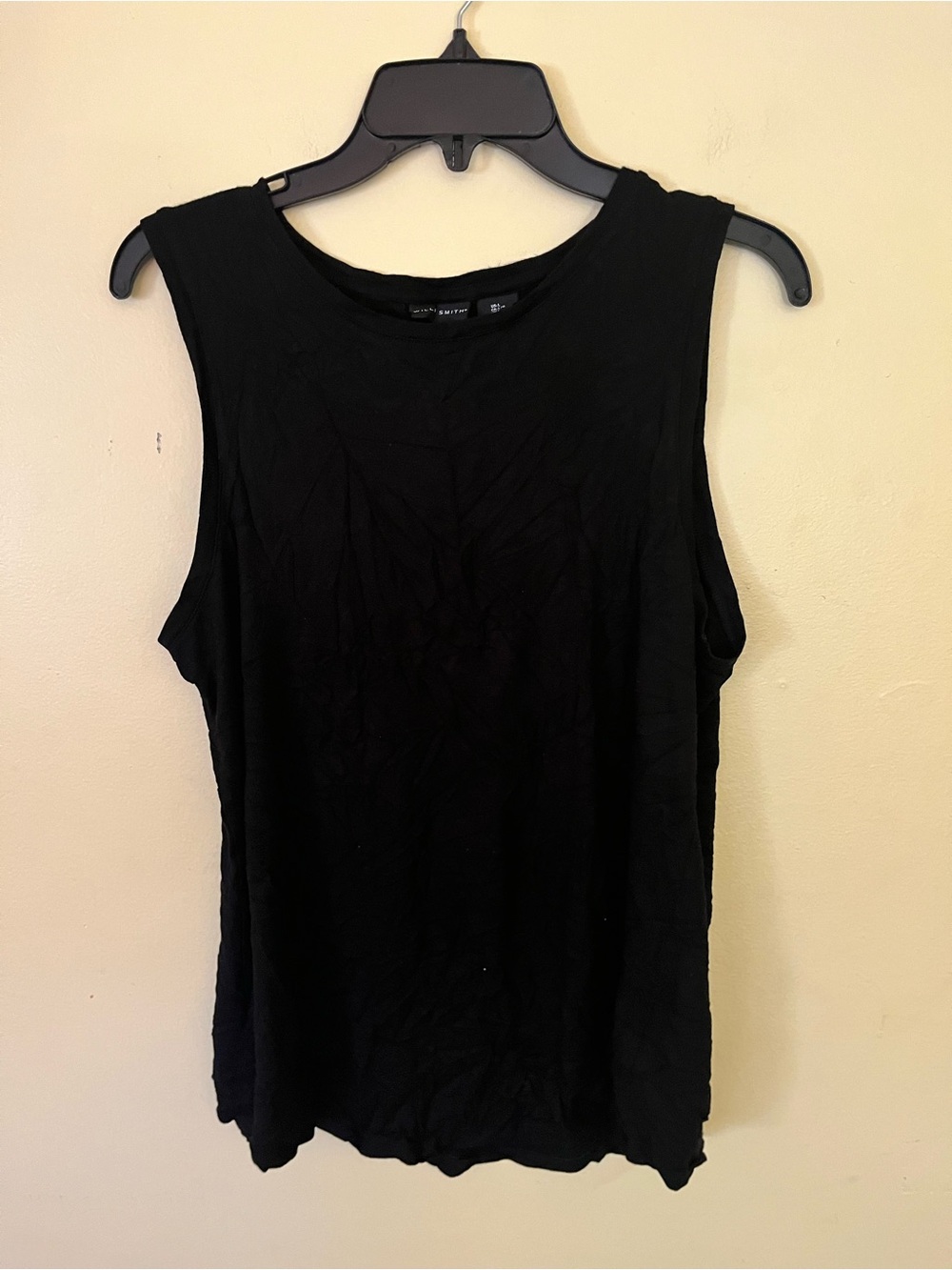 Willi Smith Black Ribbed Sleeveless Tank Size Large